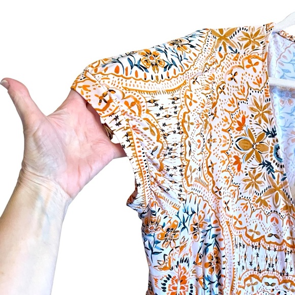 Torrid Peach Medallion Studio Knit Puff
Sleeve Skater Midi Dress -Size 3X-NWOT - Picture 13 of 14